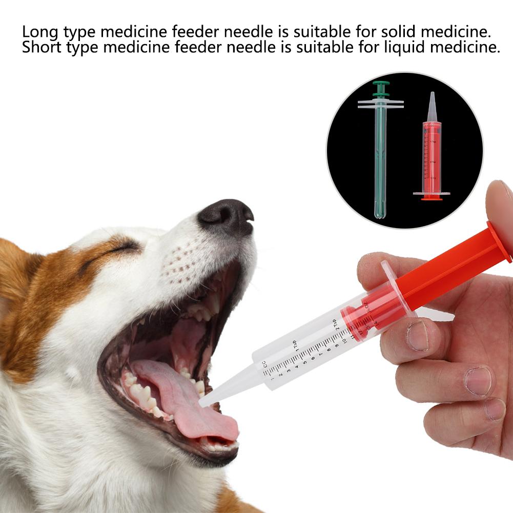 Pet Cat Dog Push Type Feeding Medicines Applicator Feeder Needle Dry Wet Dual Usefeed