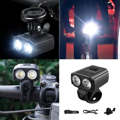 Wasserdichte Fahrradtaschenlampe mit 5 Lichtmodi Wiederaufladbares LED-Fahrradlicht Stirnlampe Nachtfahrten Vorderlicht