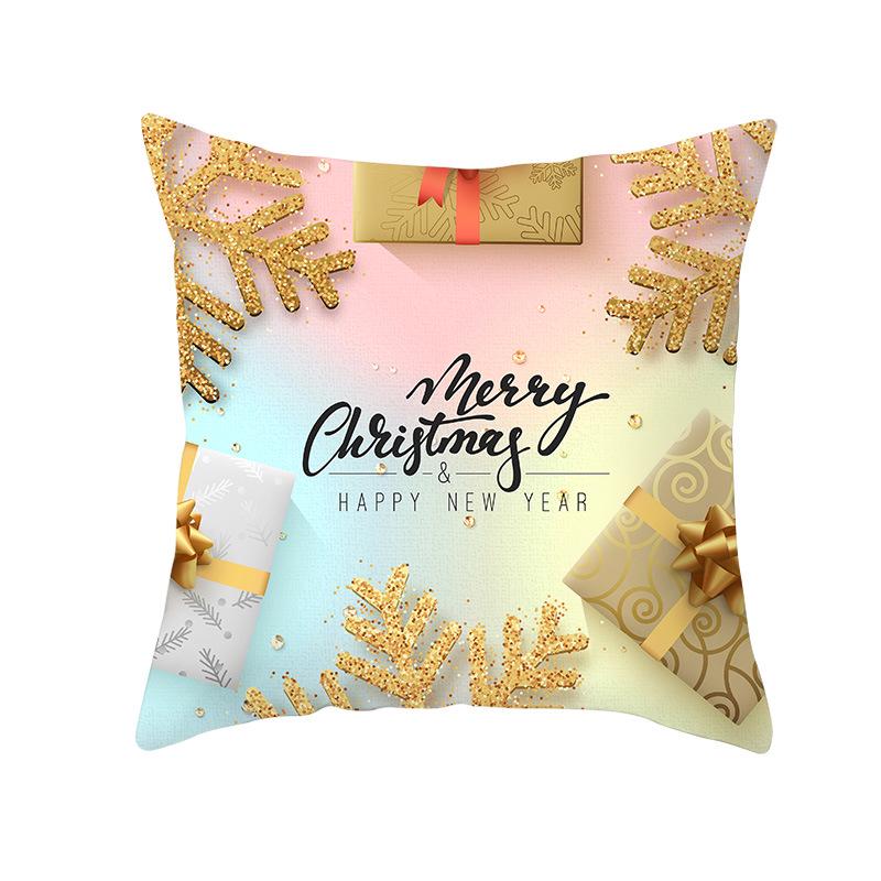 Peach Skin Snowflake Cushion Cover Christmas New Sofa Pillow Cover Home Pillow Cover Home