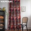 1PC NAPEARL Bohemian Style Patchwork Printed Country Style Semi Blackout Curtain for Small Windows Kitchen Bedroom Living RoomBalcony Home Decor