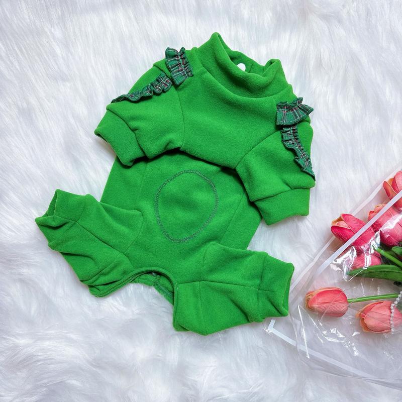 

Girl Dog Costume Jumpsuit Winter Pet Apparel Yorkie Pomeranian Poodle Bichon Schnauzer Dog Clothes Puppy Clothing Dog Coat XS（old） зелёный