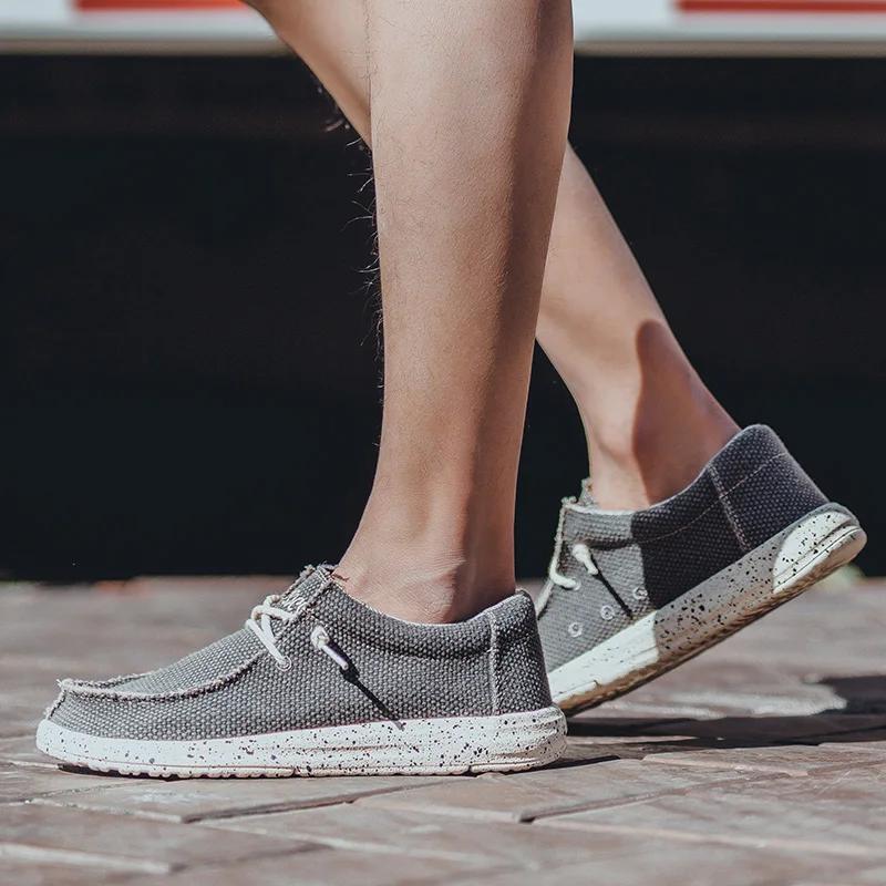 Sommer Herren Canvas Schuhe Denim Sneakers Herren Canvas Schuhe Atmungsaktive Mokassins Vulkanisierte Schuhe Herren Sneakers Schuhe Übergröße