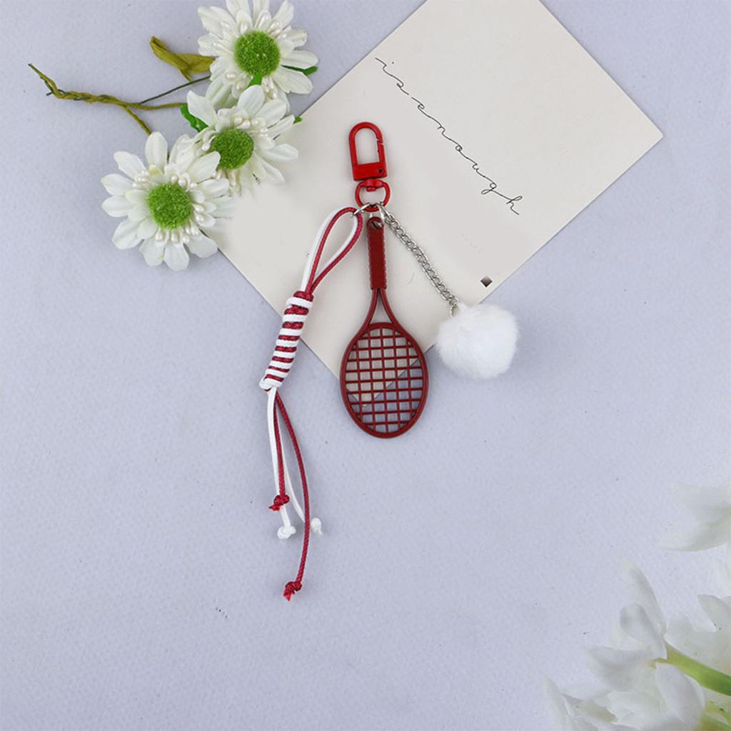 Unique Soft Plush Bag Charm Racket Ball Bag Pendant Fashionable Bags Decoration and Fun Keychain For Trendsetters