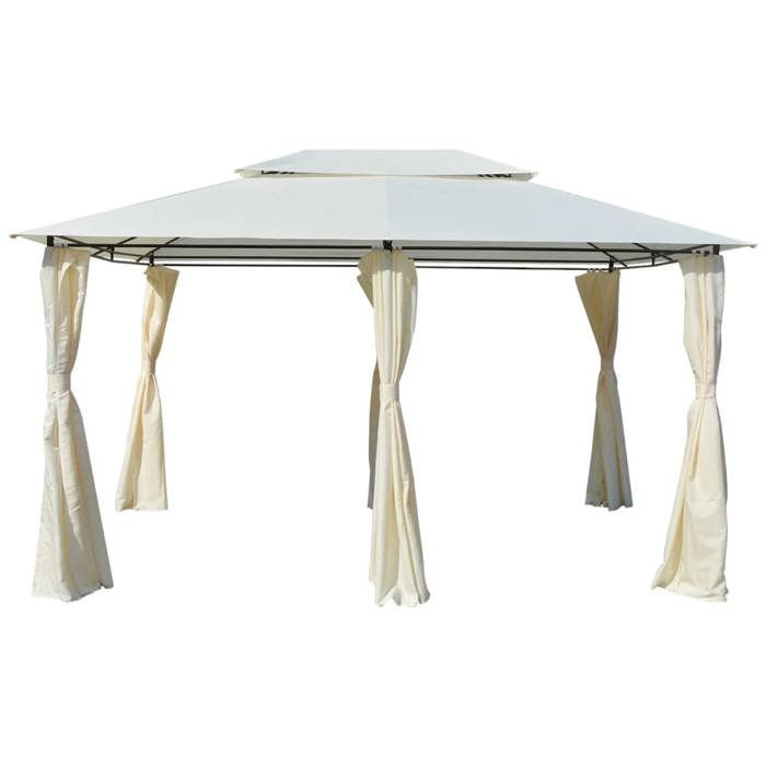 VidaXL Tonnelle avec Rideaux Tente de Réception de Terrasse Pavillon de Patio Chapiteau de Jardin Tente de Mariage Fête 43216