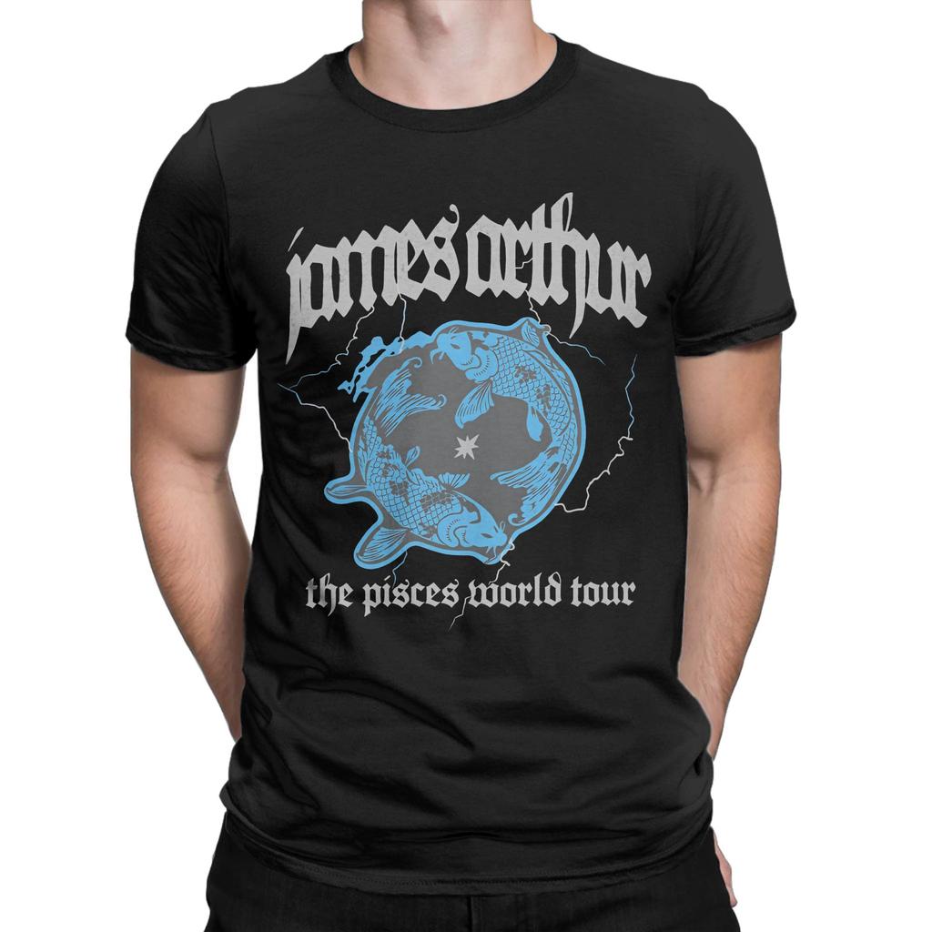 Mens Vintage Pisces James Arthur Pisces World Tour Dublin T Shirt  100 Cotton Clothes Cool Tee Shirt Plus Size TShirts