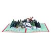 Elegant Christmas Theme Popup 3D Greeting Card Handmade Festival Gifts Postcard with Envelope Festives Surprise Card