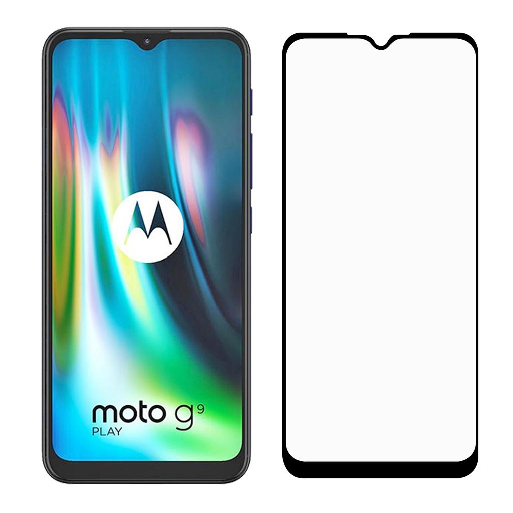 Full Coverage Tempered Glass Screen Guard Film (Full Glue) for Motorola Moto G9 Play