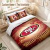 Custom Name Bedding Set 3 PiecesSan Francisco 49ers Print Duvet Cover + 2 Pillowcases Soft Bed Decor