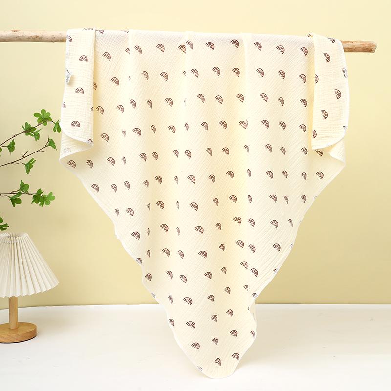 Double-Layer Crinkle Muslin Swaddle Blanket - Soft, Breathable, Skin-Friendly, Comfortable Newborn Towel