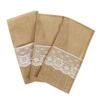 Lace Trim Tableware Storage Bag Linen Fabric Table Decoration Accessories  For Table Decorations