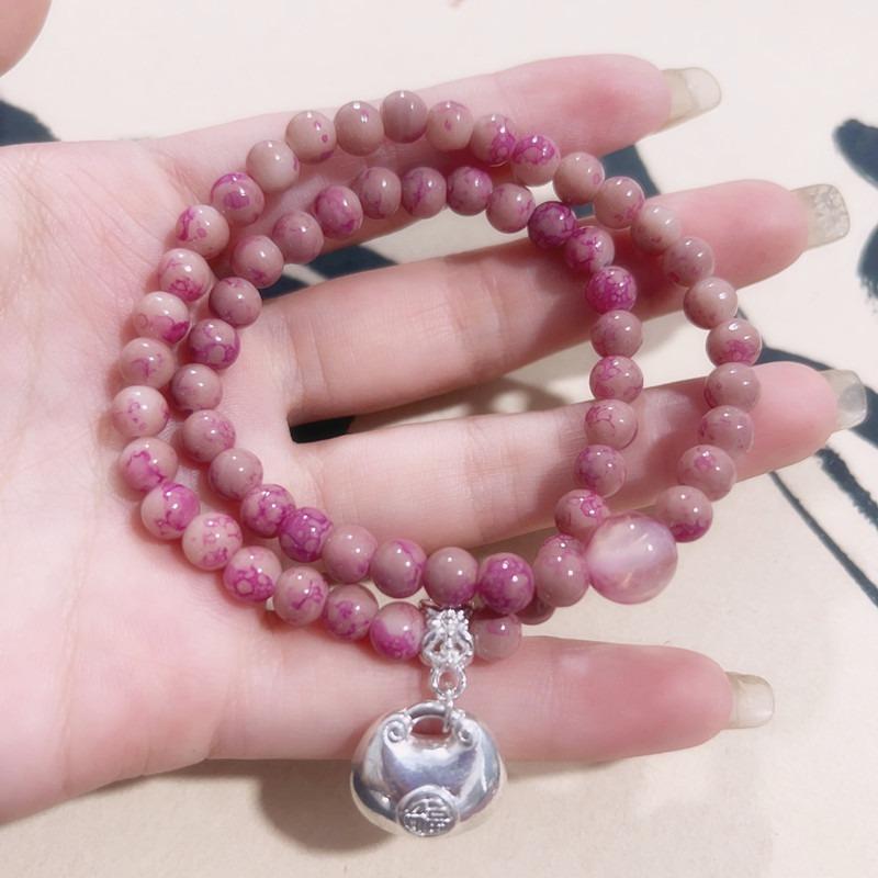 Beaded bracelet new bracelet girlfriend jewelry light luxury niche design sense chubby fu rose bead bracelet