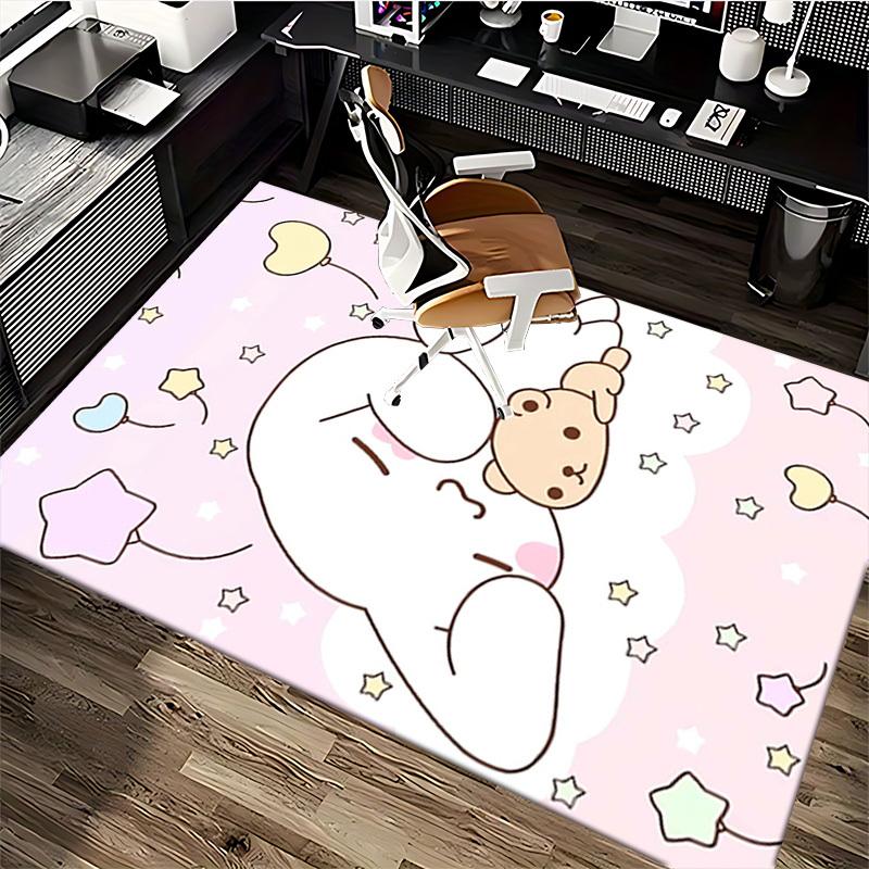Anime Cartoon Design Chair Mat - Non-Slip Carpet for Office Chairs, Suitable for Home Decor, Living Room, Bedroom, Game Room, and Dormitory Flooring.E