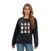 Damen Casual Raglan O-Ausschnitt Langarm Halloween Print Oberteil