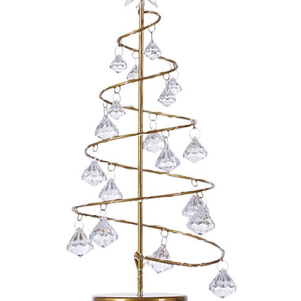 Christmas Crystal Tree Lamp Acrylic Crystal Pendant Christmas Decorative Desk Lamp for Bedroom
