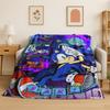 Classic S-Sonic Cartoon Game Flannel Blanket Soft Warm Throw Blanket for Bedroom Living Room Bed Travel Camping Picnic Gift
