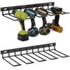 Iron Hand Power Tool Organizer Rack Wall Mounted Black Floating Tool Shelf Heavy Duty Space Saving Electric Drill Tools Shelf
