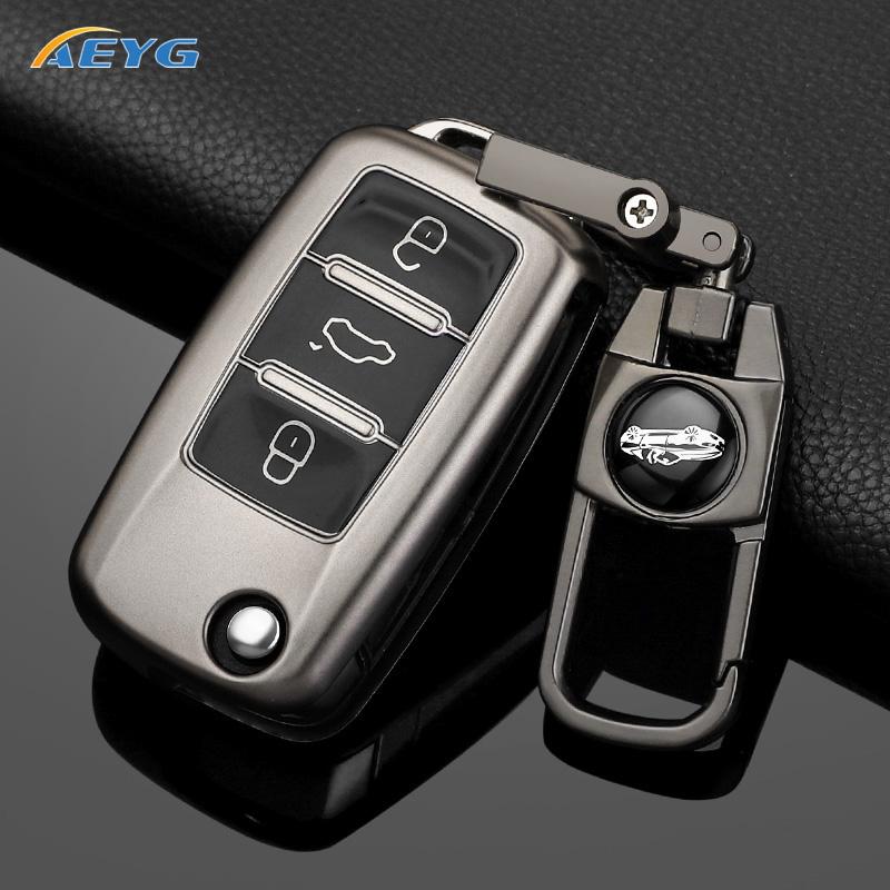 Tpu Car Flip Key Case Fob Keychain Suit For Volkswagen Vw Polo Golf Passat Tiguan Beetle Caddy Eos Skoda Octavia Seat Leon Alte