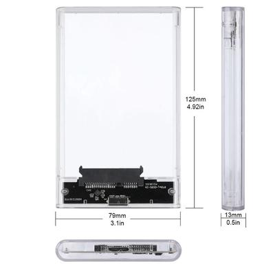New 2.5inch SATA USB3.0 Mobile Hard Disk HDD SSD Enclosure External Transparent Case