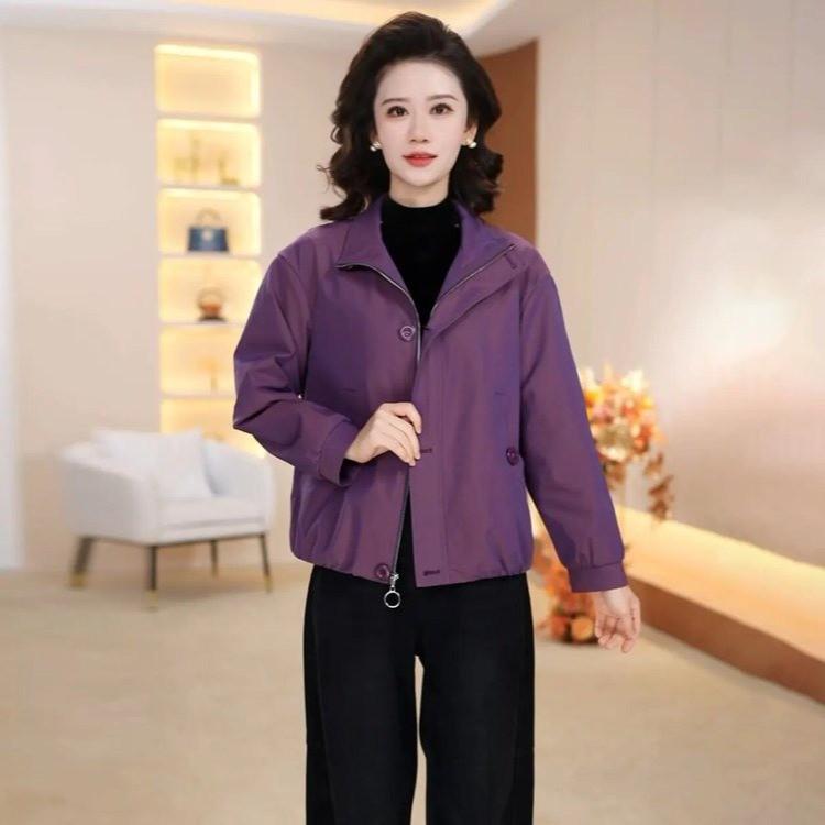 

Versatile 2026 Women s Petite Casual Loose Trench Coat - New Spring Arrival, Slimming Long Sleeve Jacket 3XL (recommended 150-165 jin) фіолетовий