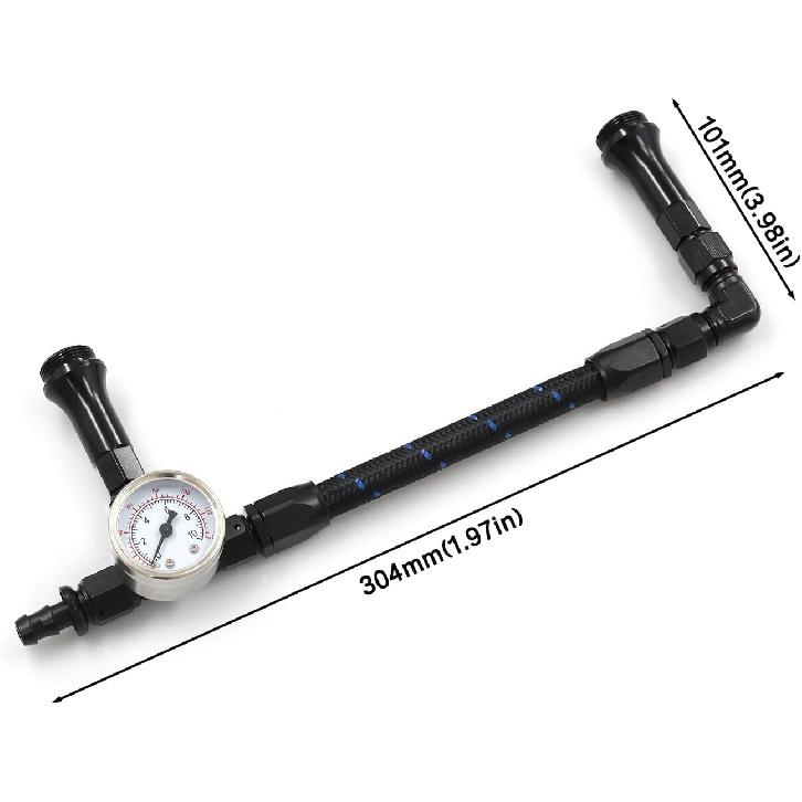 Braided AN6 Dual Feed Carb Fuel Line Double Pump For Holley 4150 Carburetor With Vacuum Pressure Gauge