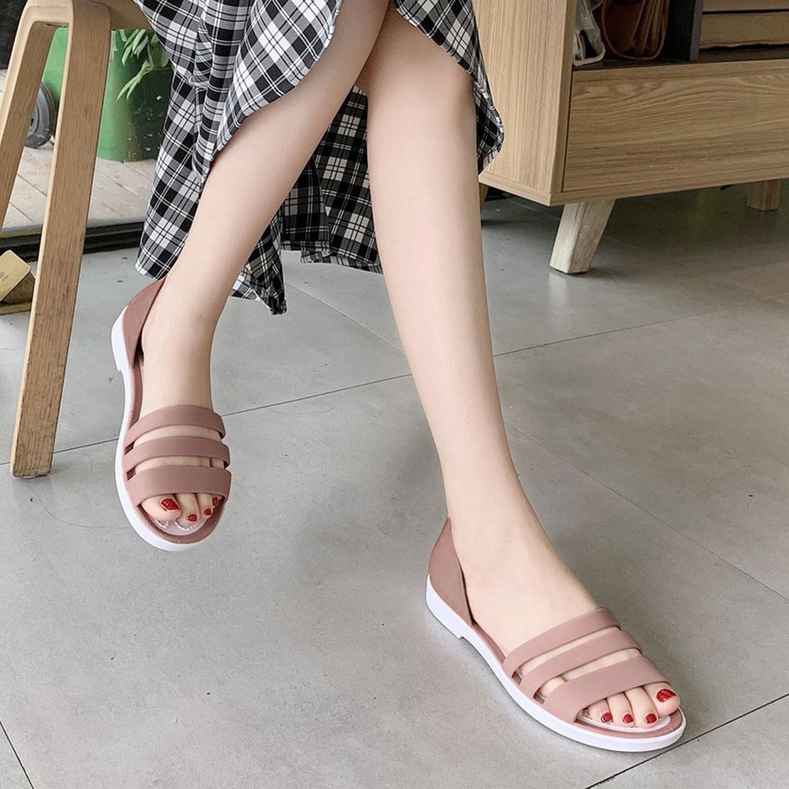 Womens Clear Sandals Size 11 Women S Sandals Summer Single Shoe Beach Flat Sandals Sandals Open Toe Flat Sandals Talons Femme 37