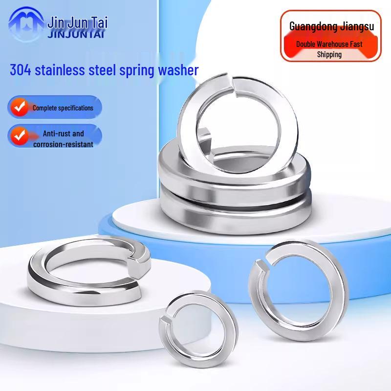 304 Stainless Steel Open Type Elastic Spring Washer, Spacer for M2, M3, M4, M6, M8, M14, M20, M24