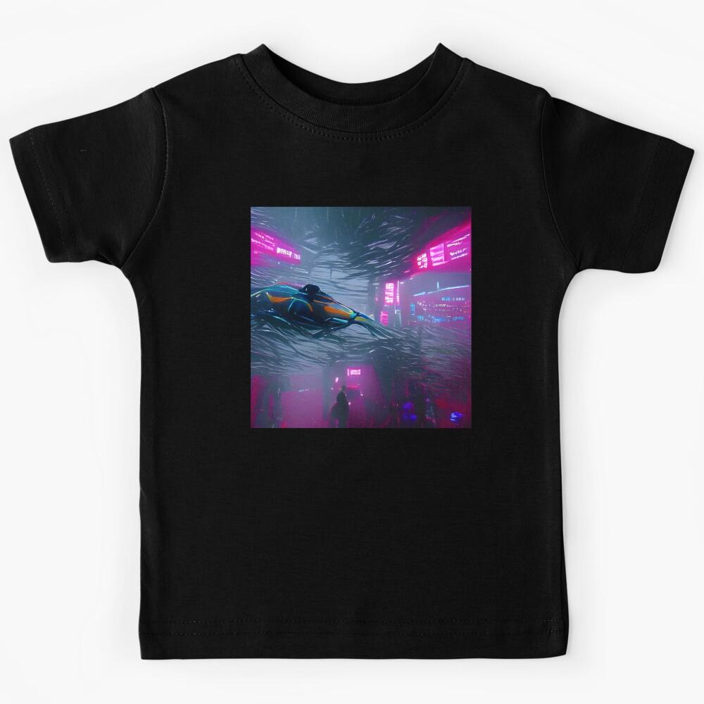 AI Generated Art, Ocean Exploration Cyberpunk Kids T-Shirt 130