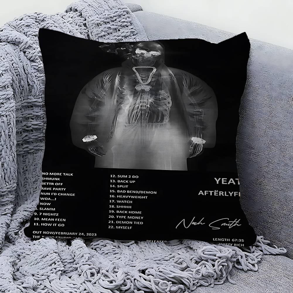 Pop Hip Hop Rapper Yeat Pillow Gift Home Office Decoration Bedroom Sofa Car Cushion Cover Case 45x45