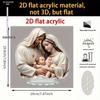 2D Flat Religious ThemesAcrylic Tabletop Decoration, Joseph, Mary, and Jesus Family, Suitable for wall decoration, porch, room, villa, accents Home, H