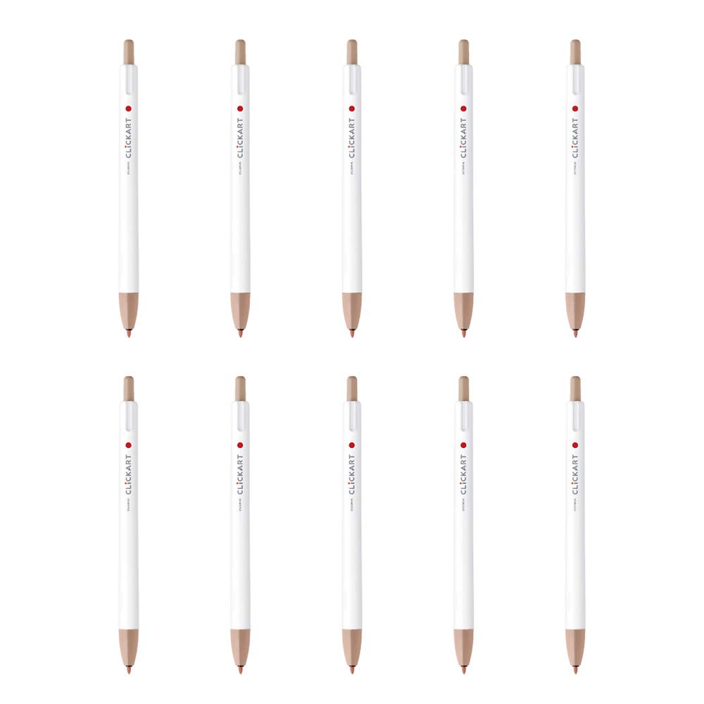 Zebra Clickart Cocoa 10 Water-Based Pen, Brown, Pens, B-WYSS22-CE