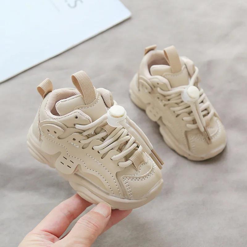 

Новые женские кроссовки, классические трендовые детские кроссовки, удобные нескользящие туфли для девочек, универсальные осенние туфли для мальчиков, толстая подошва, простые ходунки 15insole12cm хаки