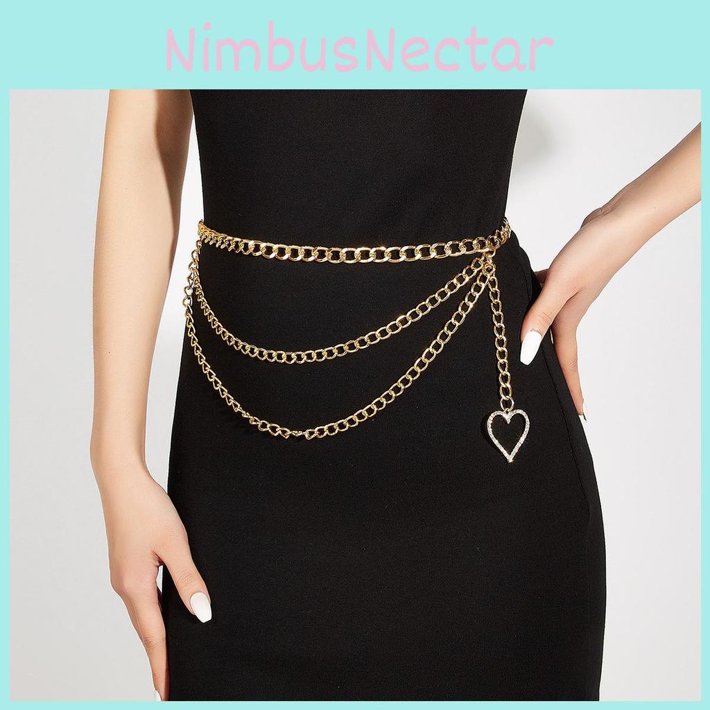2024 New Fashion Metal Chain Waist Belt Iron Buckle Hook Closure