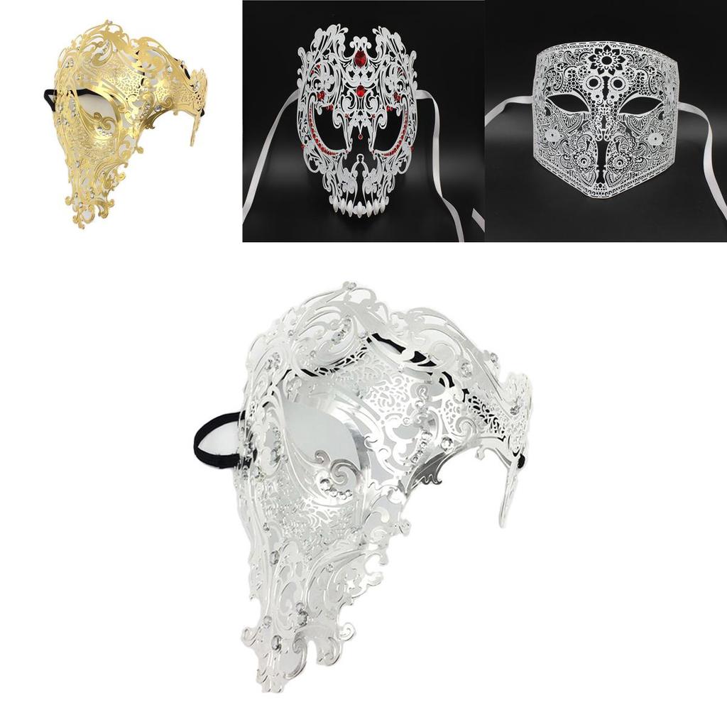 Exquisite Mode Metall Lasergeschnittene Schädel Schild Maske Für Männer Und Frauen