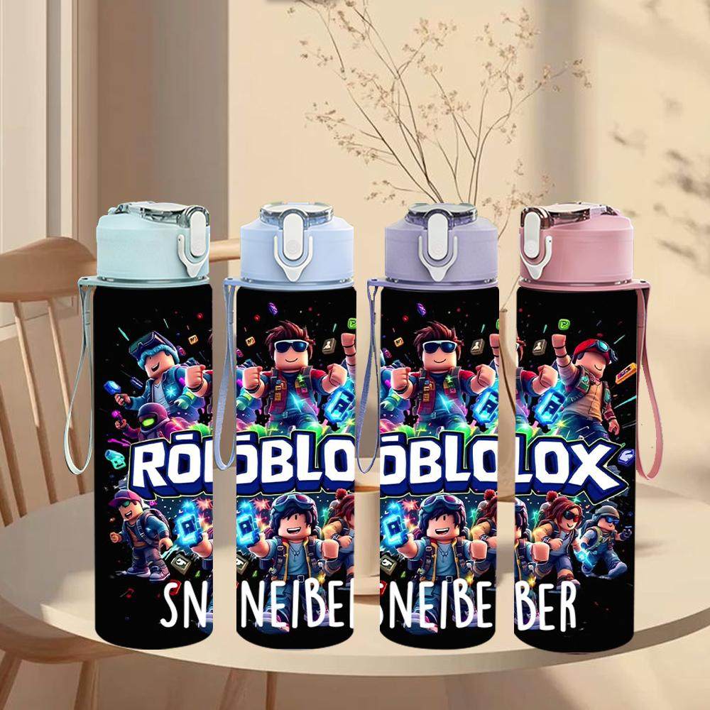 1PC Roblox Sneider Character Collage Poster 750ml Color Plastic Water Bottle Leakproof Flip Straw Lid For Sports Office Home Use