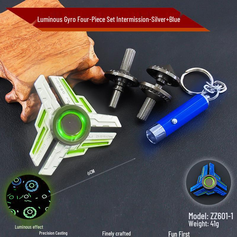 Luminous All-Metal Finger Spinner Set - Long Spin Time & Stress-Relief Toy