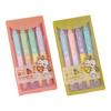 4Pcs Dual-Tip Cat Paw Highlighter with Stamp & Marker Cute Pastel Journaling Pen for Students Smooth Quick-Dry Fun School