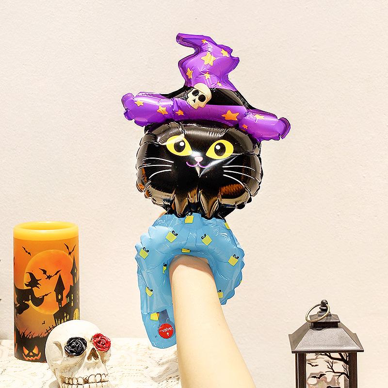 Halloween Pumpkin Lantern Balloons with Handheld Sticks for Party and Kindergarten Decorations