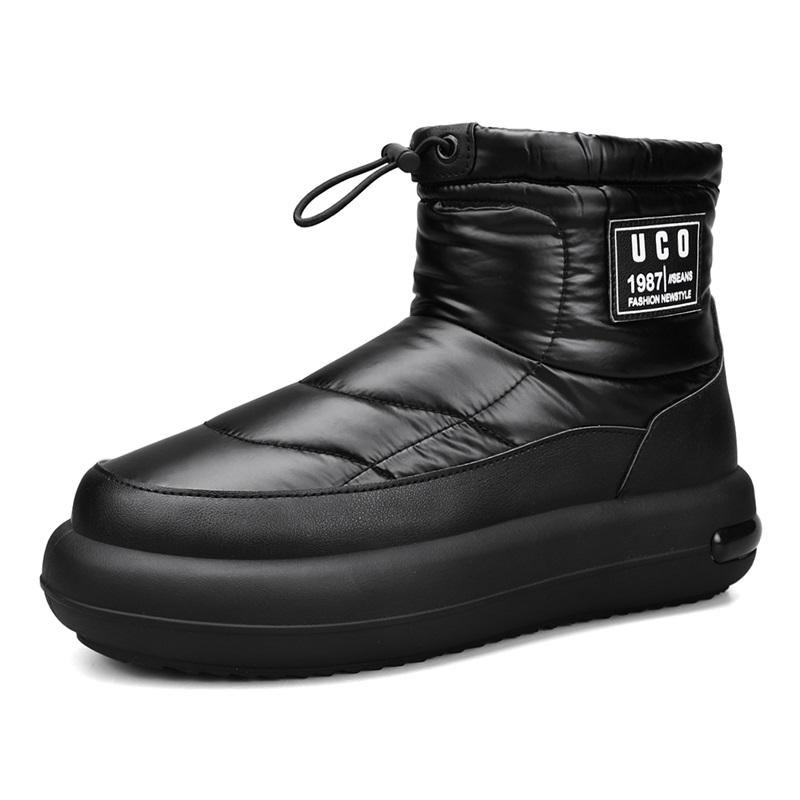 Módní nepromokavé pánské sněhule vysoké ke kotníku zimní boty platforma teplé plyšové pánské bavlněné boty venkovní protiskluzové sněhule pánské