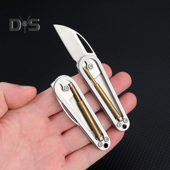 Stainless Steel Folding Cutter Heavy Duty Sharp Blade Pocket Size Cutter Packaging Mailing Box Opening Mini Portable Collapsible Cutting Tools