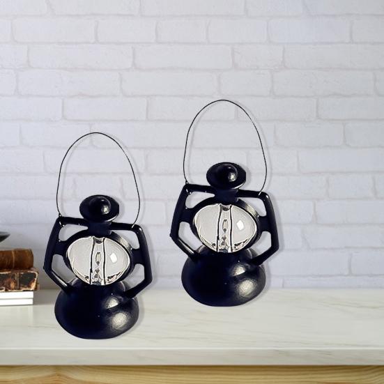 2Pcs Puppenhaus Miniatur Retro Kerosin Lampe Modell Kinder Spielzeug DIY Zubehör