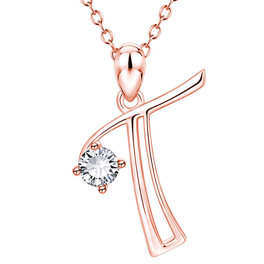 Fashion Alphabet Letter Pendant Necklace with Embedded Crystals Elegant Initial Charm Jewelry for Daily Wear and Special Occasions