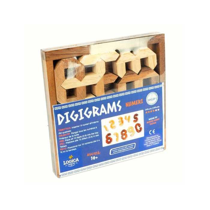 Casse-tête - digigrams - numeros - bois précieux - difficulté 4/6 - 10 pièces - 1 joueur ou plus