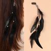 1PC Ethnic Style Decorative Tassel Secure-Grip Clip Natural Hairpin Lightweight Hair Bohemian Feather Delicate