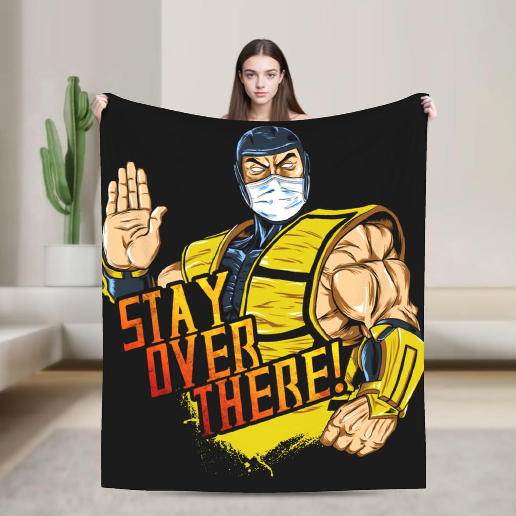 Scorpion VS Sub Zero Blanket Fleece Mortal Kombat MK11 Breathable Blankets for Sofa Outdoor Plush Thin Quilt