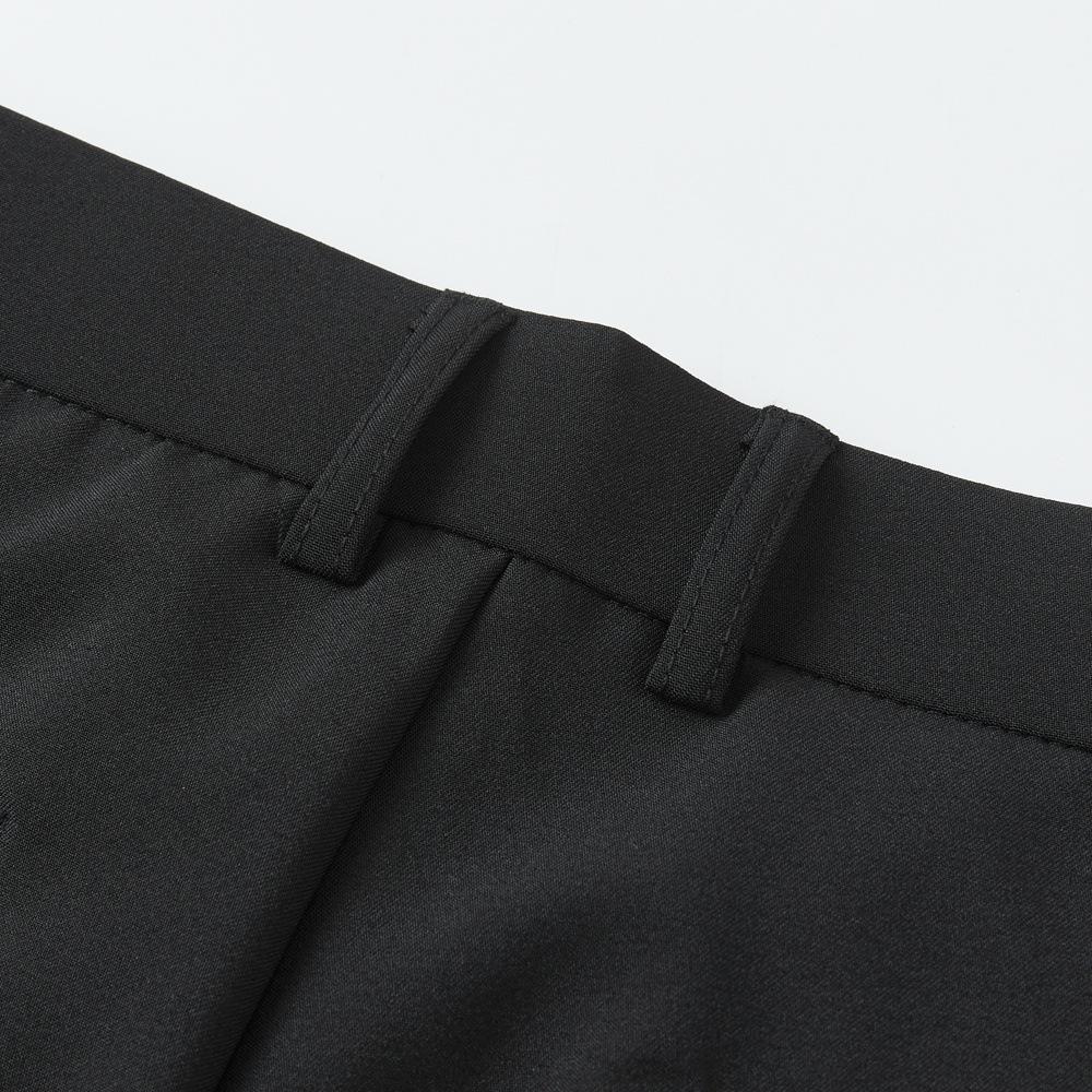 Men's Trendy Spring Loose-Fit Straight Leg Trousers with Half Elastic Waist