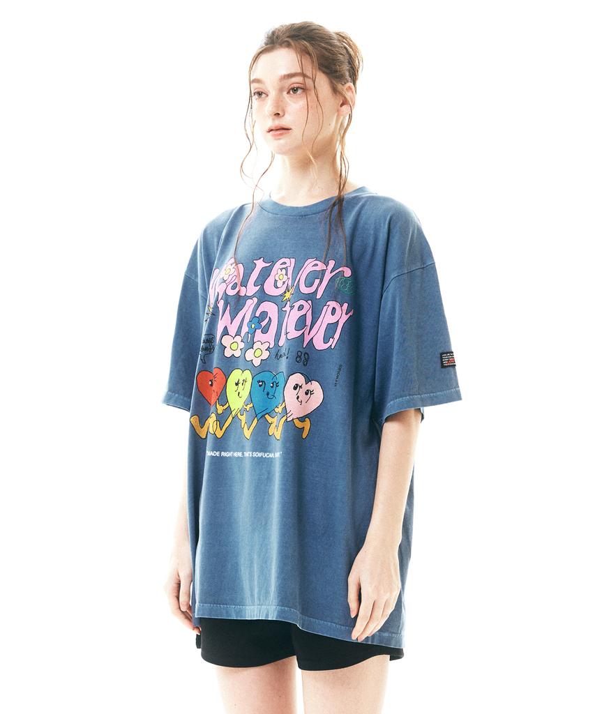 Soipeuyukaen Oversized Loose Fit Pigment Print T-Shirt
