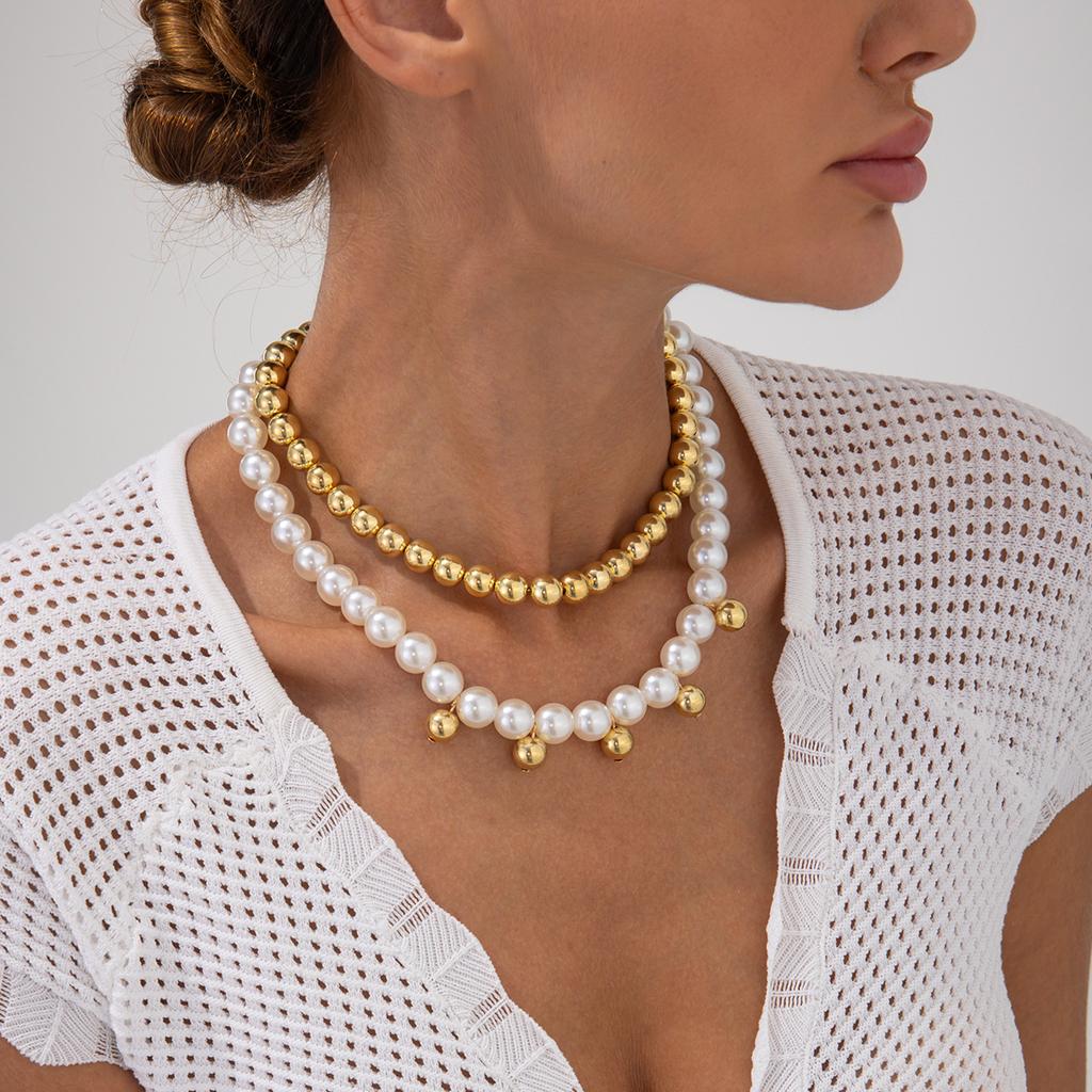 Imitation Pearls CCB Beaded Chokers Necklace Women Summer Beach Boho Starfish Conch Pendant Jewelry Accessories