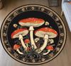 Round Black Carpet Dreamy Colored Mushroom Pattern Rug Living Room Bedroom Anti Slip Dirt Resistant Floor Mat Home Decoration