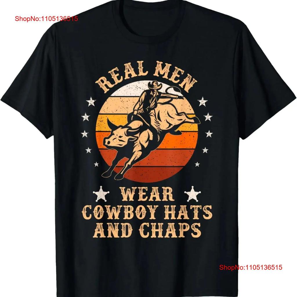 Bull Riders Wear Cowboy Hats And Chaps Rodeo Riding T Shirt vintage Washed designer clothes Stylish Versatile homme