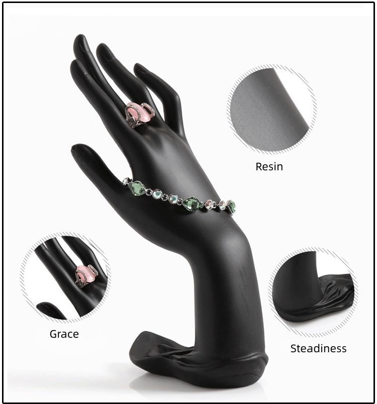 Elegant Modern Eco-friendly Finger Bust Jewelry Stand Decorative Hand-shaped Resin Holder Rings Perfect Window Display Prop JUE